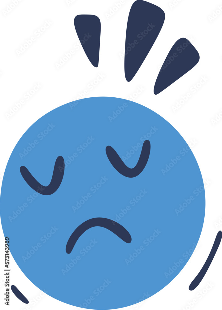 Hand drawn cartoon expression sign doodle flat icon Sad emotion Hand drawn cartoon expression sign doodle flat icon Sad emotion