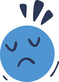 Hand drawn cartoon expression sign doodle flat icon Sad emotion