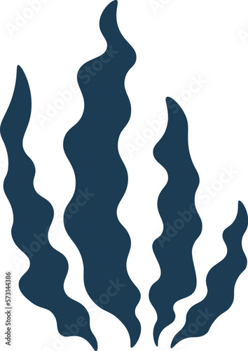 Seaweed silhouette flat icon Seafood shape
