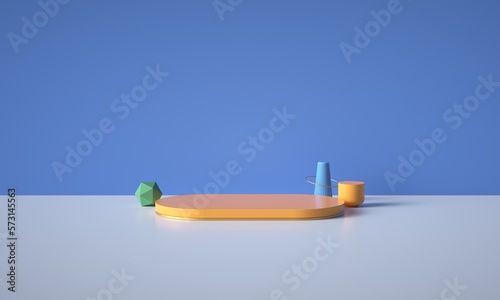 3D rendered geometric booth background