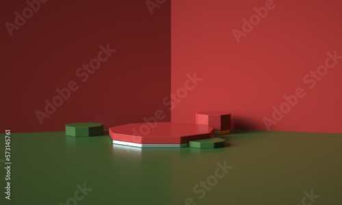 3D rendered geometric booth background
