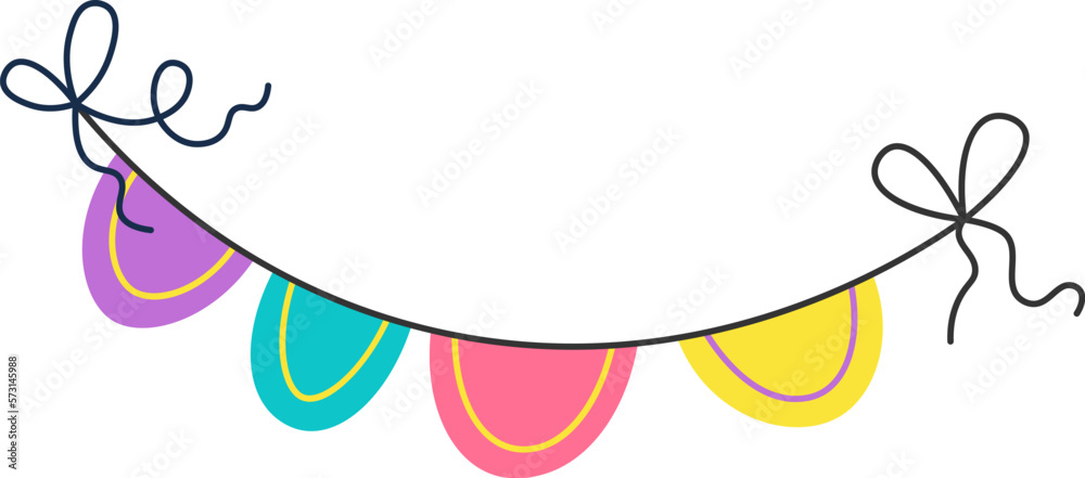 Festive flags holiday decoration flat icon Festive flags holiday decoration flat icon