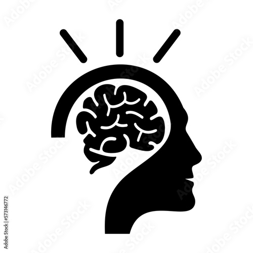 Brain logo design vector template. Thinking concept idea. Brain storm power thinking brain Logotype icon with question mark.