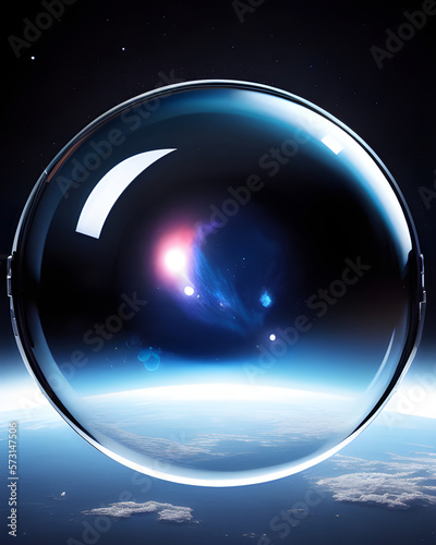 Bubble in space, Gernative AI.  photo