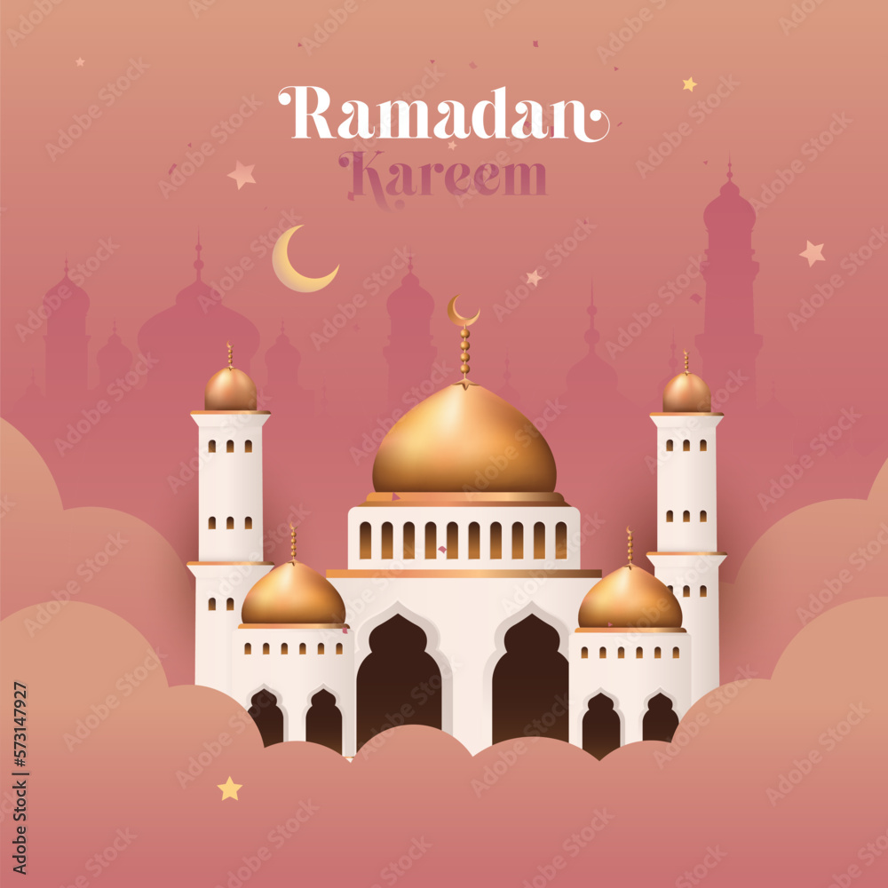 Ramadan Mubarak Eid Festival Vector Greeting Background Design Template