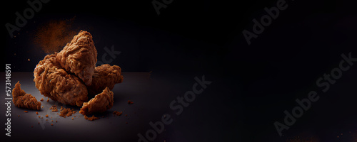 fried chicken realistic 3D, product showcase for food photography generative ai