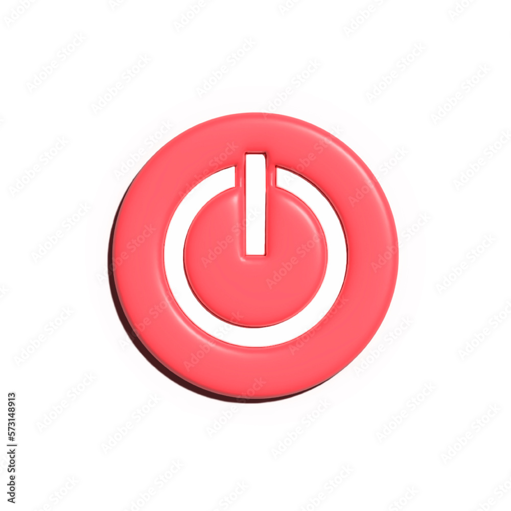 3d rendering power button isolated on white background 3d rendering power button isolated on white background