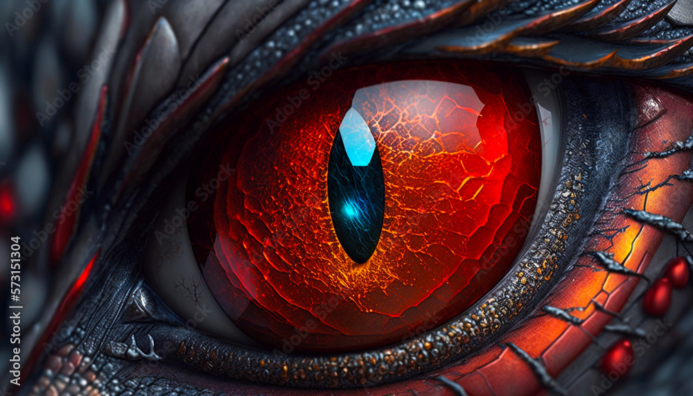 Dragon Eye In Close up Dark Background Fantasy Monster Looking 