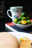 cup of tea with limes
