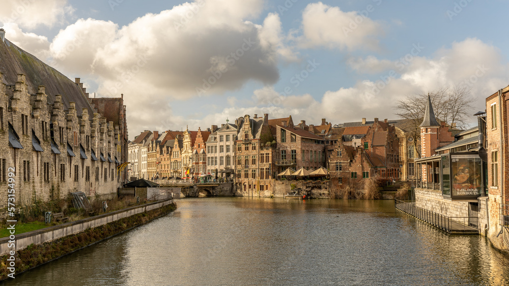 Obraz premium Cityscape in Gent, Belgium in January 2023