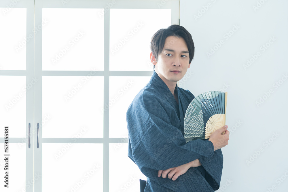 和装をした日本人男性 和装をした日本人男性