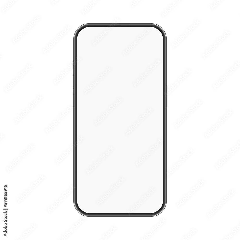 Smartphone Mockup with Blank Screen, Isolated on White Background, Front View. Vector Illustration Smartphone Mockup with Blank Screen, Isolated on White Background, Front View. Vector Illustration