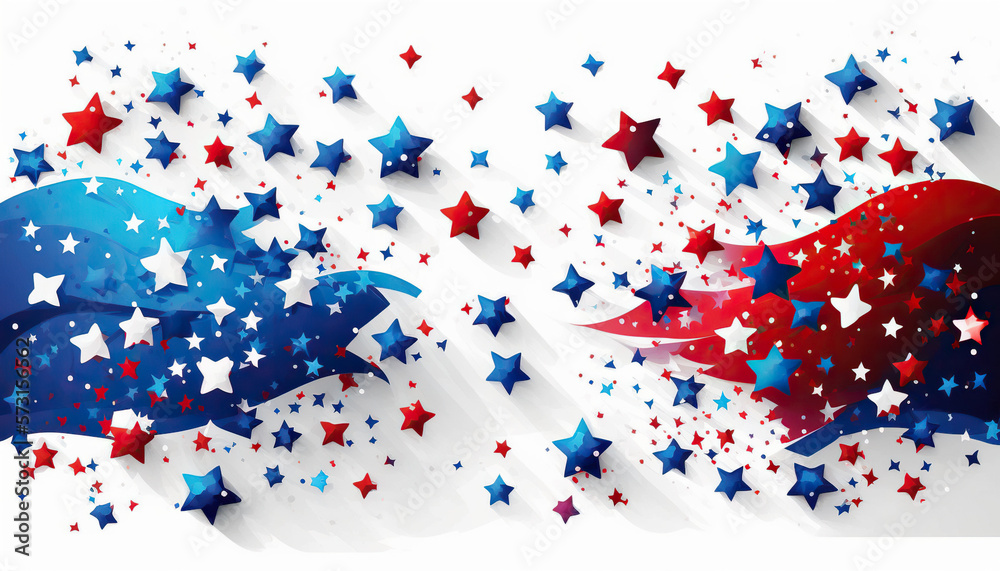 Obraz premium patriotic american stars confetti., generative artificial intelligence 