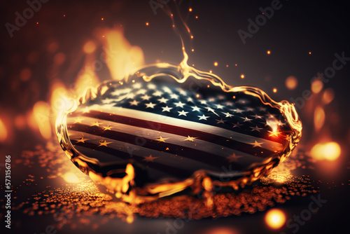 USA flag, generative artificial intelligence 