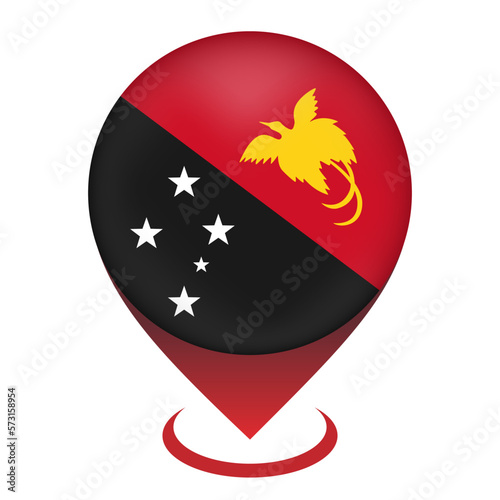 Free Download Map pointer with contry Papua New Guinea. Papua New Guinea flag. Vector illustration. - GFXLoad