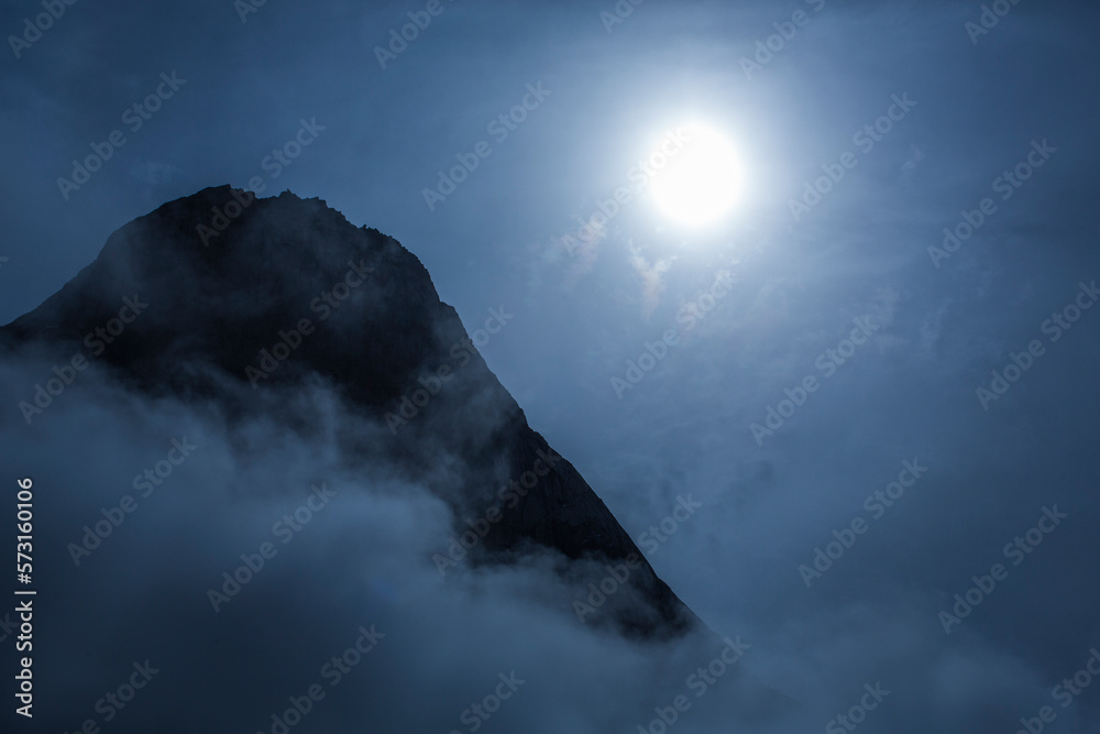 Moody mountain scene on Baffin Island in Canadian Arctic, Nunavut, Canada Moody mountain scene on Baffin Island in Canadian Arctic, Nunavut, Canada