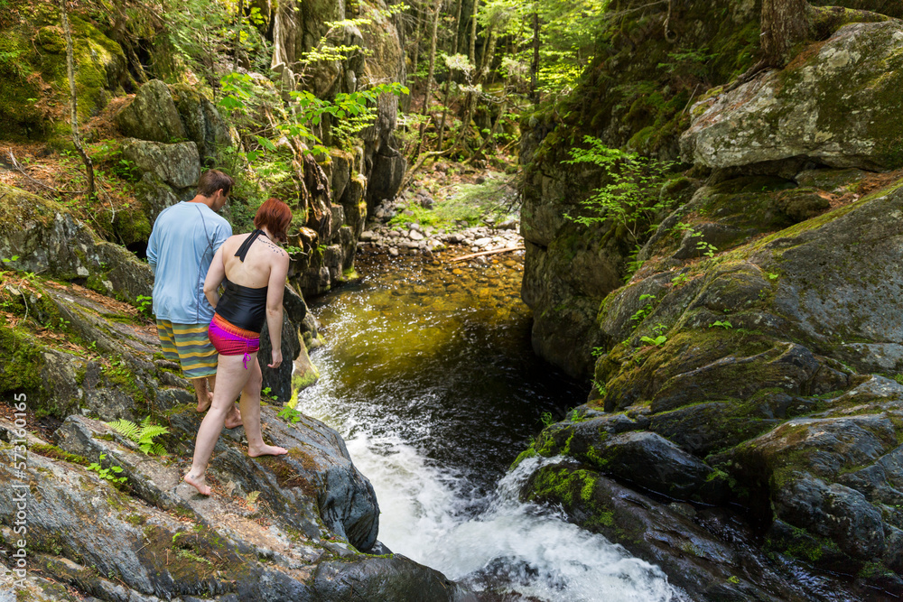 A Couple Explores Screw Auger Falls On Gulf Hagas Brook Appalachian Trail A Couple Explores Screw Auger Falls On Gulf Hagas Brook Appalachian Trail