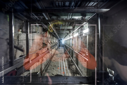 Lift going to top of Aiguille du Midi in Chamonix valley, Haute Savoie, France