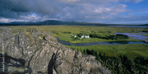 The church at the Nationalpark Thingvellir. In Thingvellir Icelands independence was declared on June 17, 1944 photo