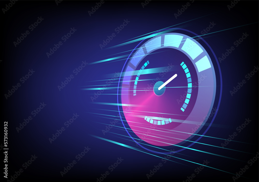 Naklejka premium Illustration speed meter technology background.