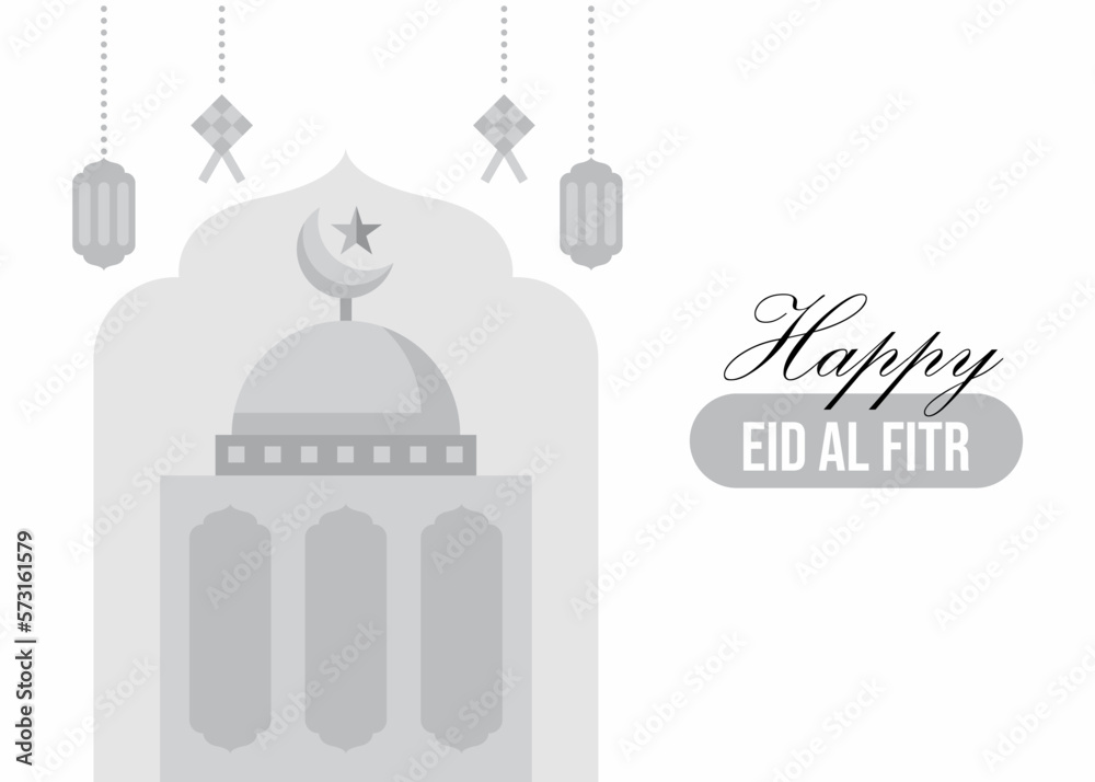 Fototapeta premium Happy eid al fitr mubarak