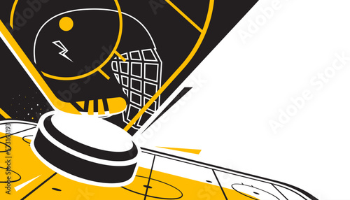 Vector illustration of ice hockey. Sport background design.