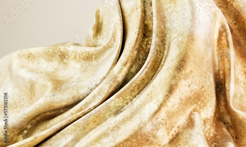 和柄のような模様が美しい金の布 ゴールド テクスチャ , Luxury gold cloth background 3D render