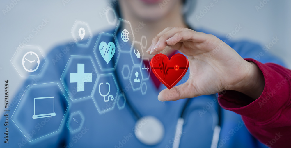 Medicine doctor touching on digital tablet and hologram modern virtual screen interface icons, Medical technology and futuristic concept. Medicine doctor touching on digital tablet and hologram modern virtual screen interface icons, Medical technology and futuristic concept.