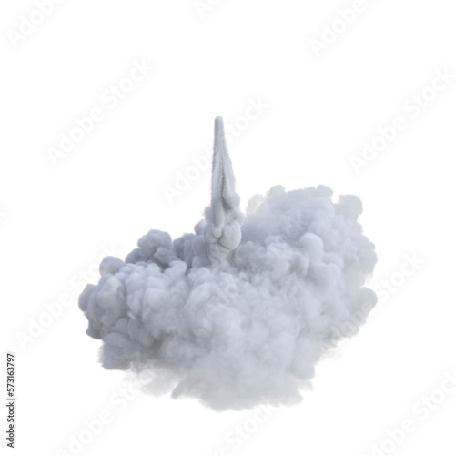 Smoke trails for missile. 3d render