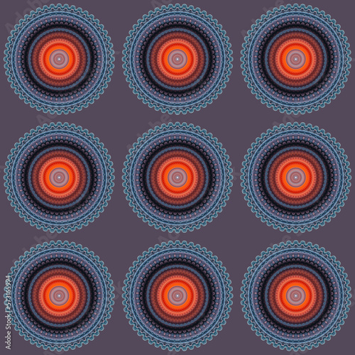 Texture blue-orange pattern from mandala.