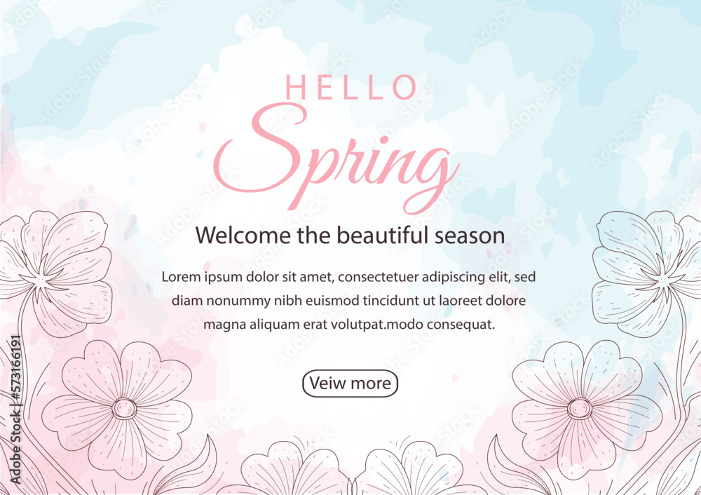 Wild Floral Watercolor Spring Background