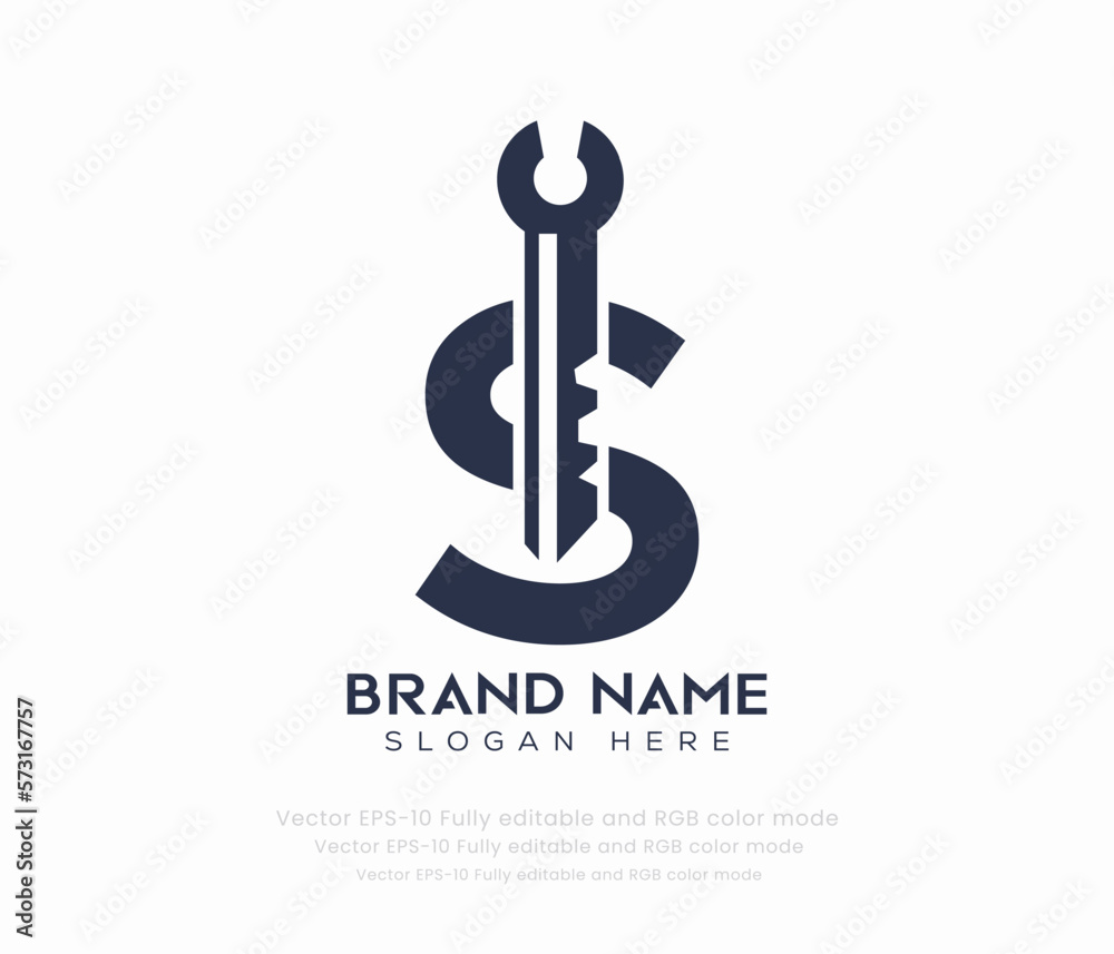 letter S key logo letter S key logo