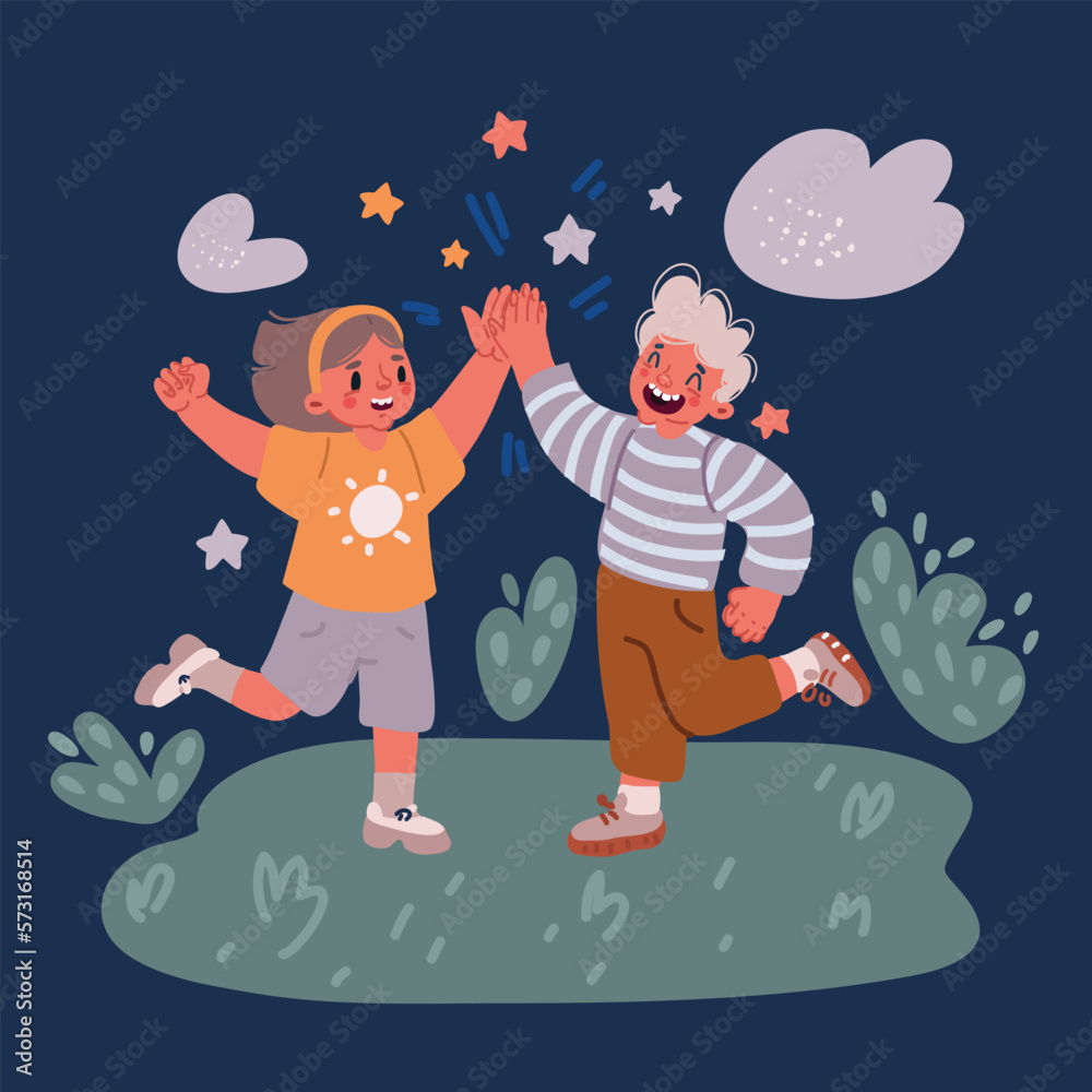 Vector illustration of High five hand Stock Vector | Adobe Stock