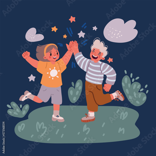 Vector illustration of High five hand
