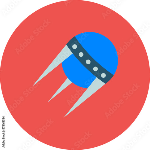 Sputnik Multicolor Circle Flat Icon