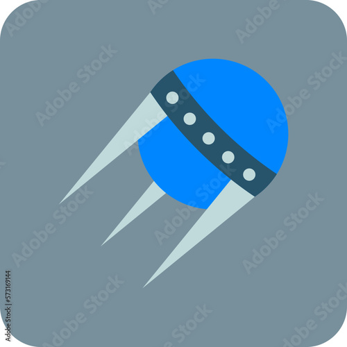 Sputnik Multicolor Round Corner Flat Icon