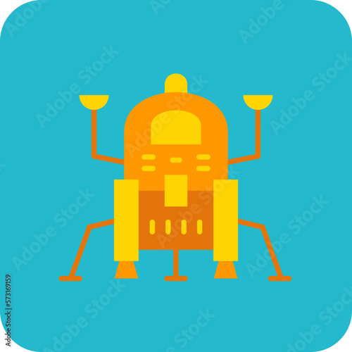 Lander Multicolor Round Corner Flat Icon