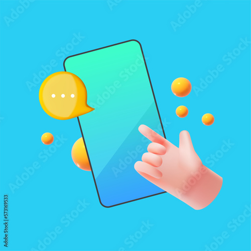 Online shopping. Digital marketing concept with shining phone, gift boxes and speech bubble