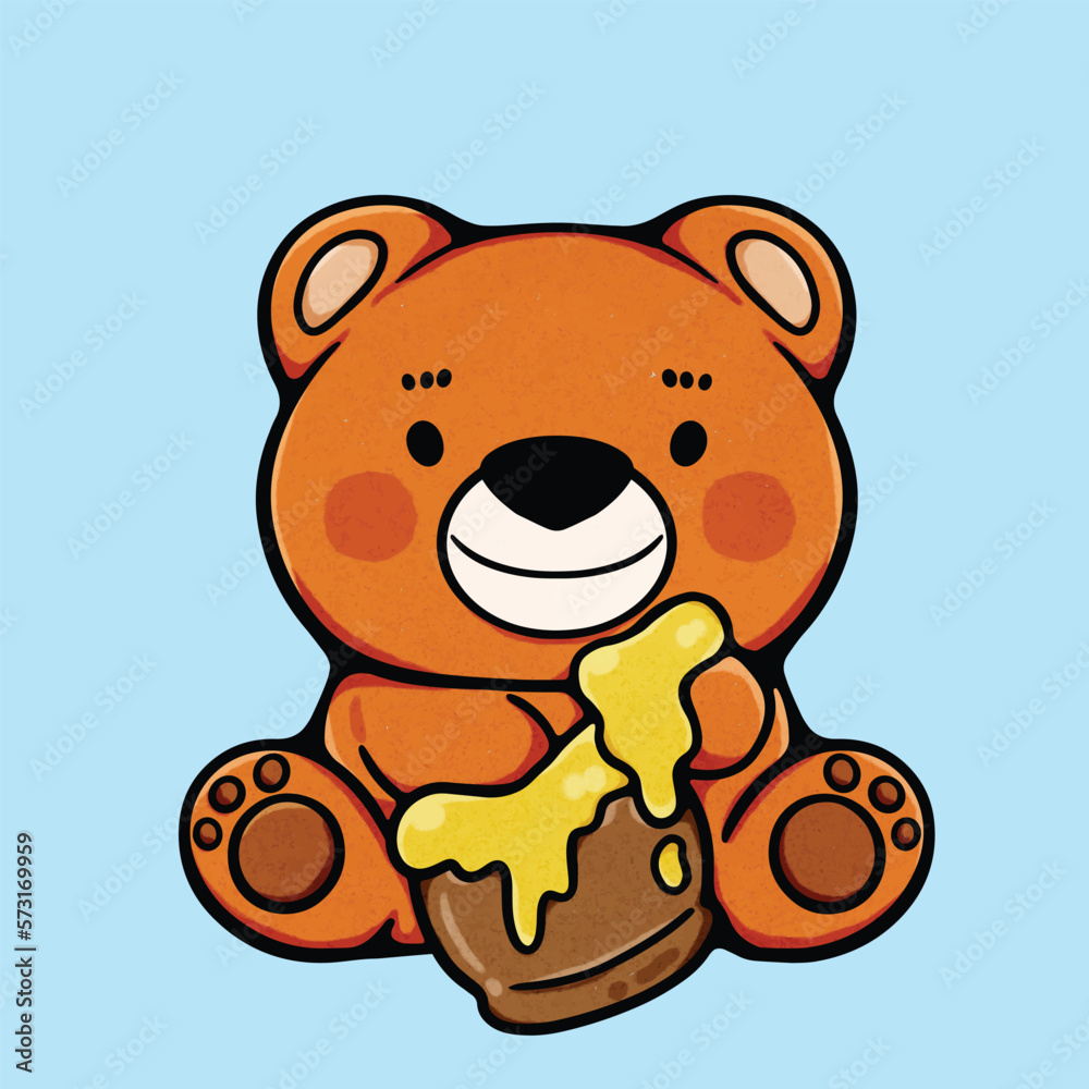 Obraz premium Retro Bear Summer Spring Love Honey 