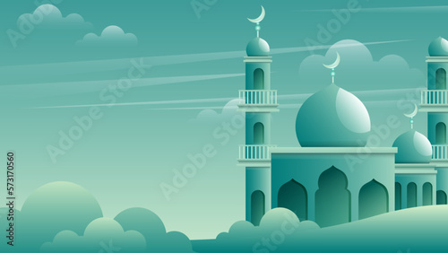 Mosque in the sky background with monocrhome color photo