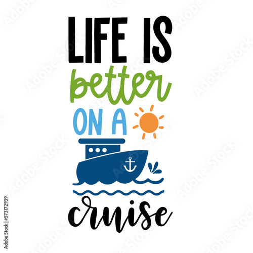 Cruise lettering for greeting card design, romantic illustration. Festive decoration. Invitation template. Vector illustration