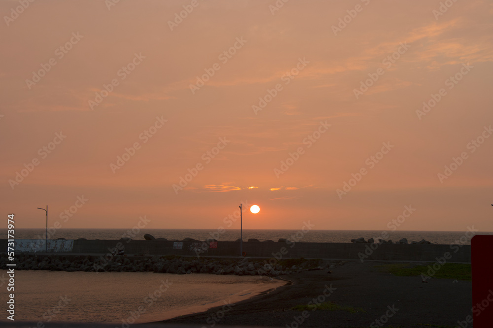 Sunset at the beach in Kaohsiung