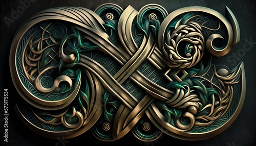 Motif celtique, arrière plan triskell pattern, généré par IA photo