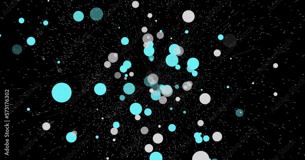 4k Bokeh Design Style On Black Background Looped Animated Footage