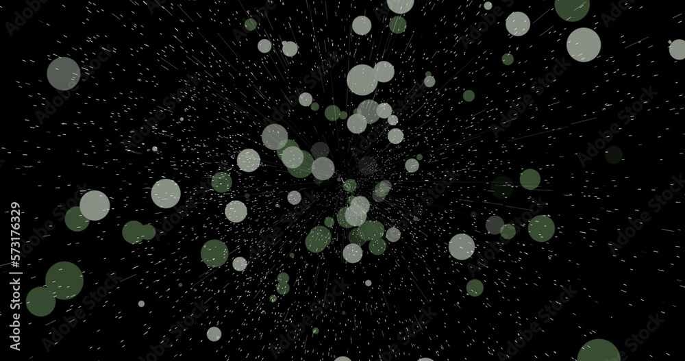 4k Bokeh Design Style On Black Background Looped Animated Footage