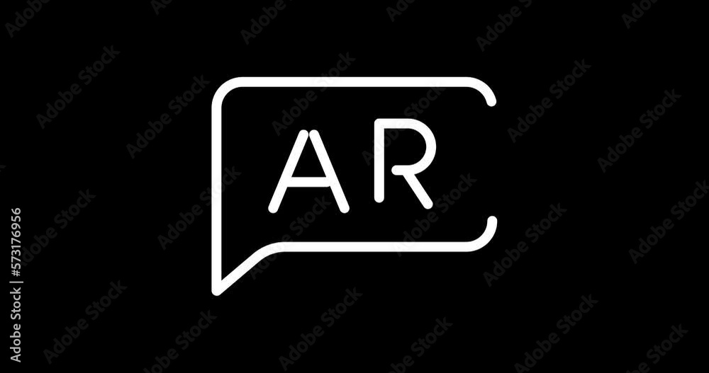 augmented reality animated outline icon with alpha channel. augmented reality 4k video animation for web, mobile and ui design