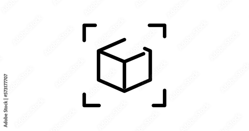 3d object animated outline icon on white background. augmented reality 4k video animation for web, mobile and ui design 3d object animated outline icon on white background. augmented reality 4k video animation for web, mobile and ui design