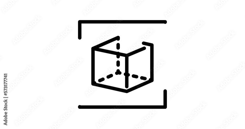 3d object animated outline icon on white background. augmented reality 4k video animation for web, mobile and ui design 3d object animated outline icon on white background. augmented reality 4k video animation for web, mobile and ui design