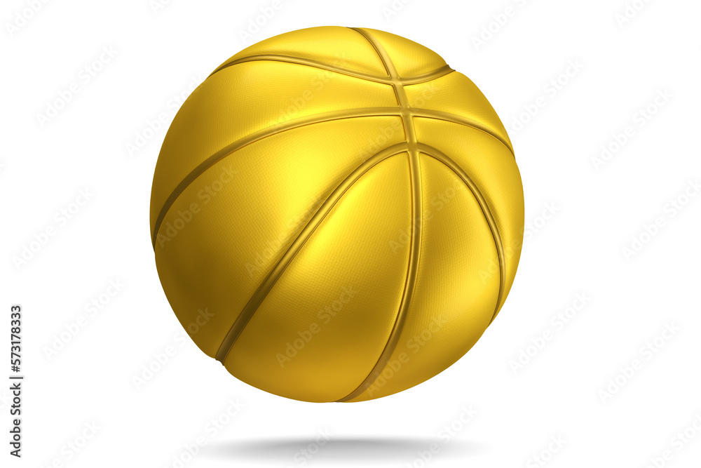 Gold basketball ball isolated on white background