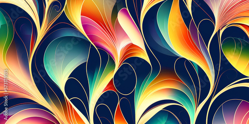 colorful abstract pattern background, banner. Abstract cut paper effect. generative ai